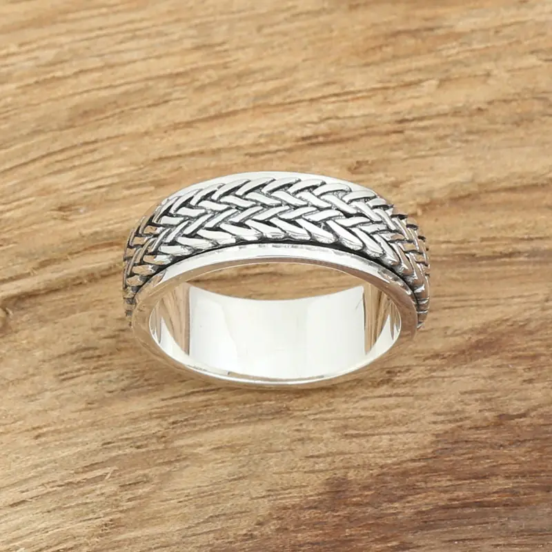 Silver band ring